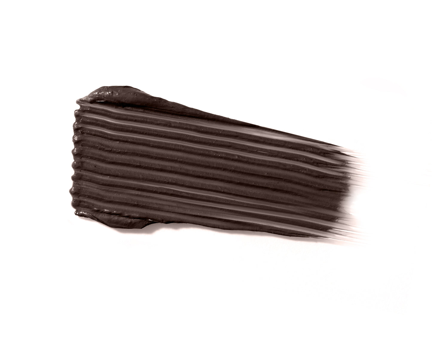 PureBrow® Brow Gel swatch; a dark brown, creamy texture showcasing its smooth, glossy finish, ideal for defining and setting brows with natural, long-lasting hold.