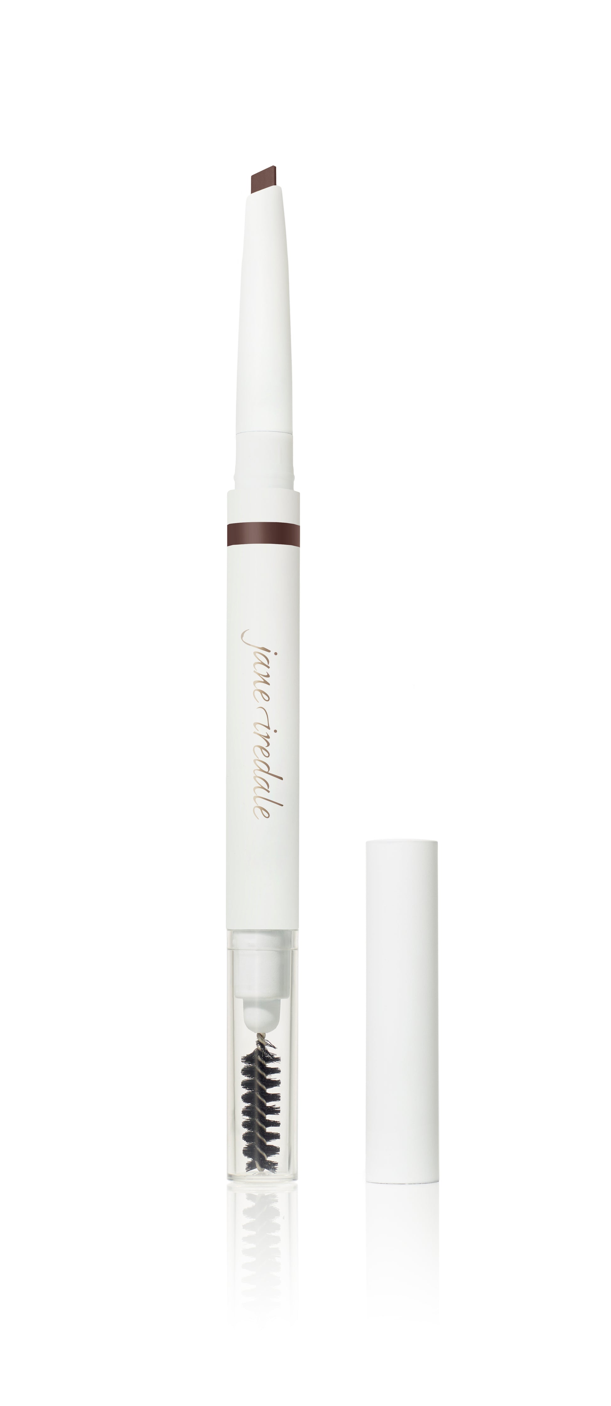 PureBrow® Shaping Pencil with a retractable angled-tip for precise brow definition and a spoolie brush for blending, featuring the “jane iredale” logo.