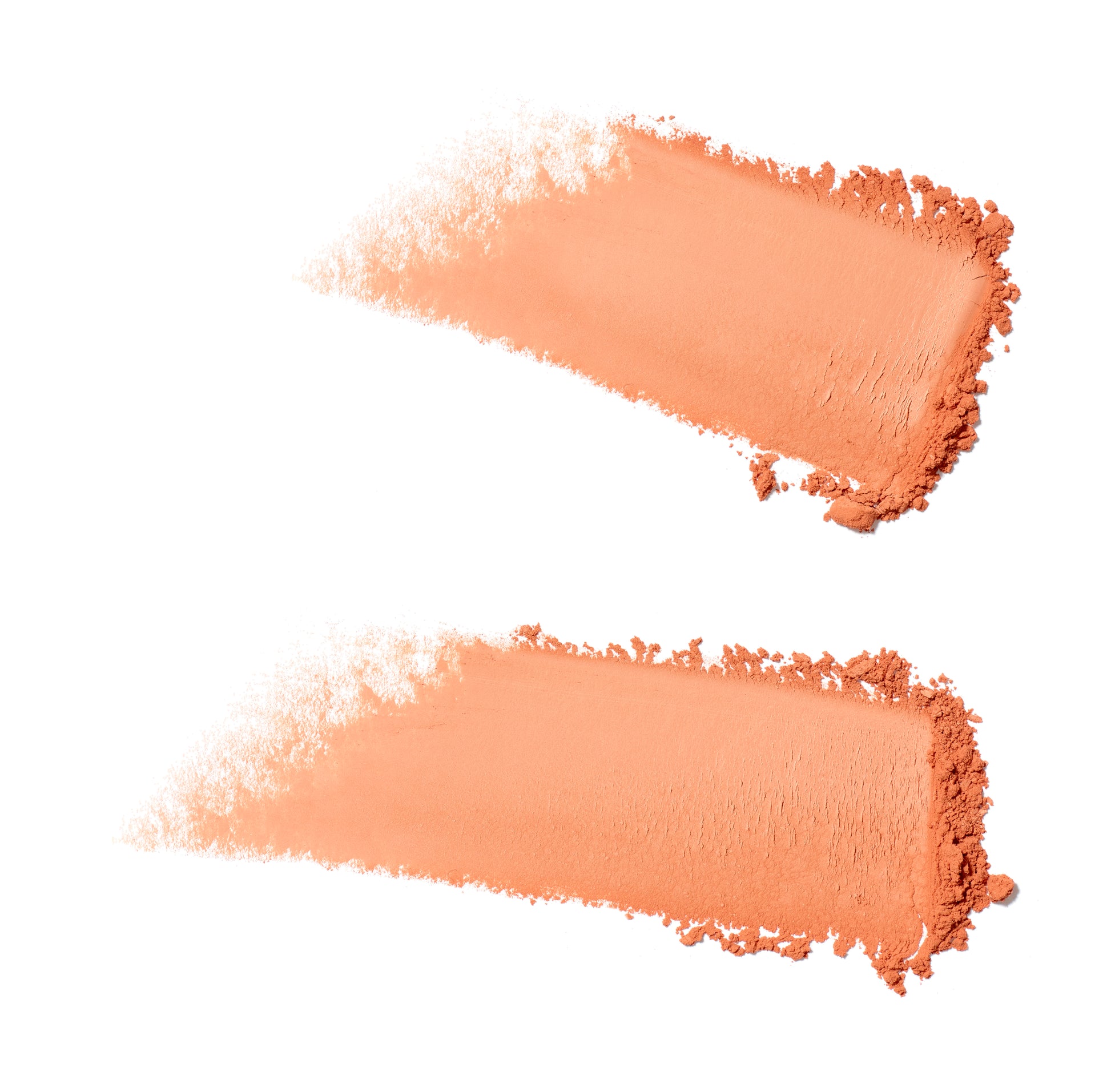 PurePressed® Blush swatches showing its buildable, silky mineral formula for a natural flush, blended smoothly on a white background, ideal for all-day wear.