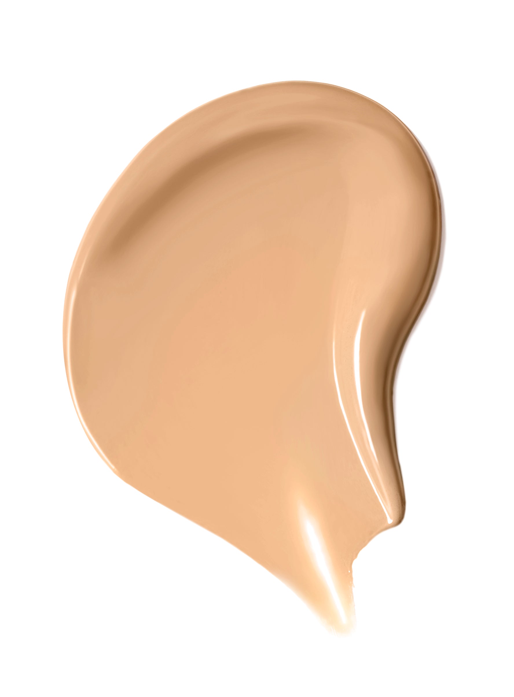 Skintuition SPF 30 Radiance-Boosting Liquid Foundation swatch showcasing a beige-tan, creamy texture, highlighting its skin-nourishing, luminous coverage and broad-spectrum mineral protection features.