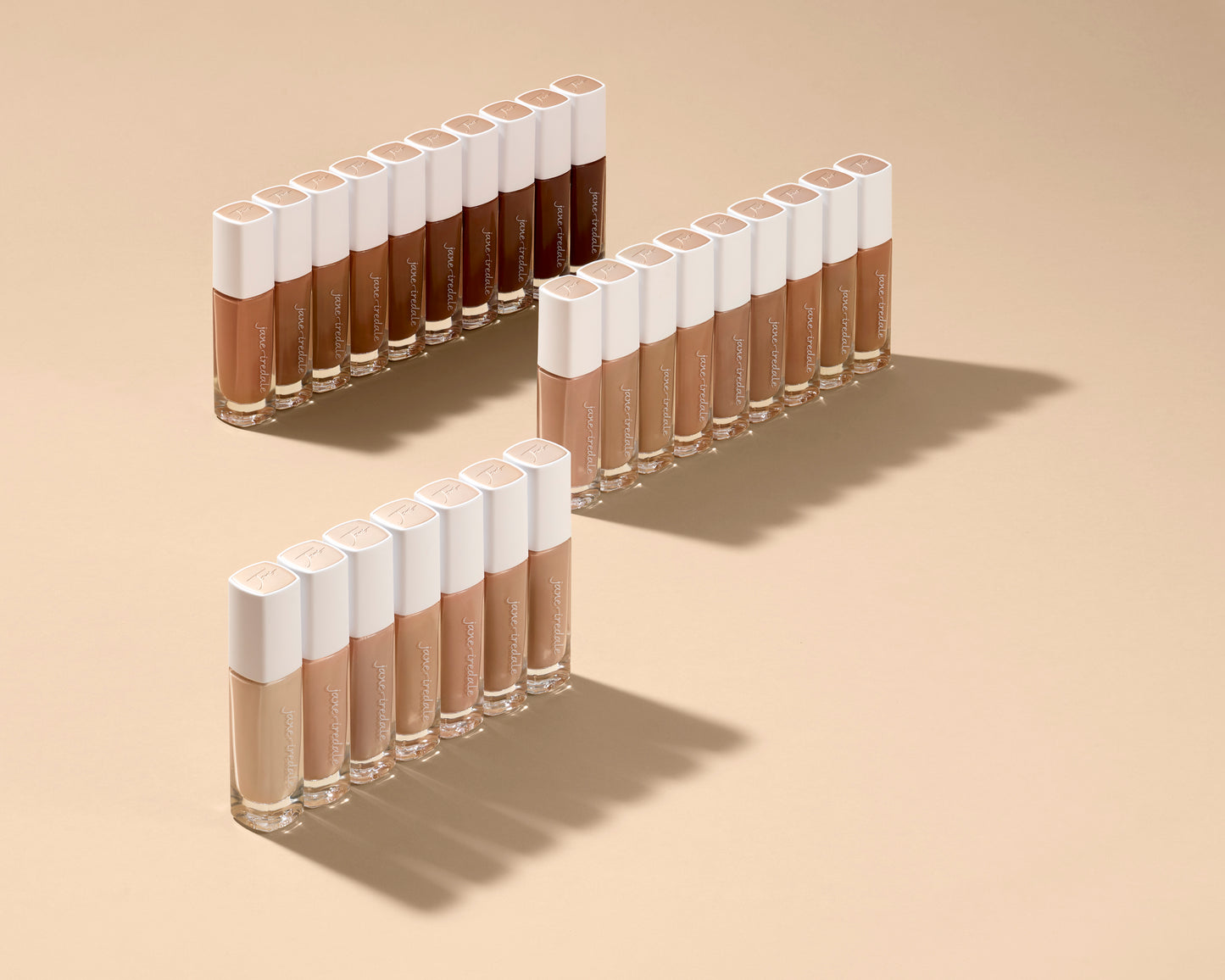 Skintuition SPF 30 Radiance-Boosting Liquid Foundation tubes, showcasing diverse shades, emphasizing inclusive skincare benefits with Hyaluronic Acid and Niacinamide.