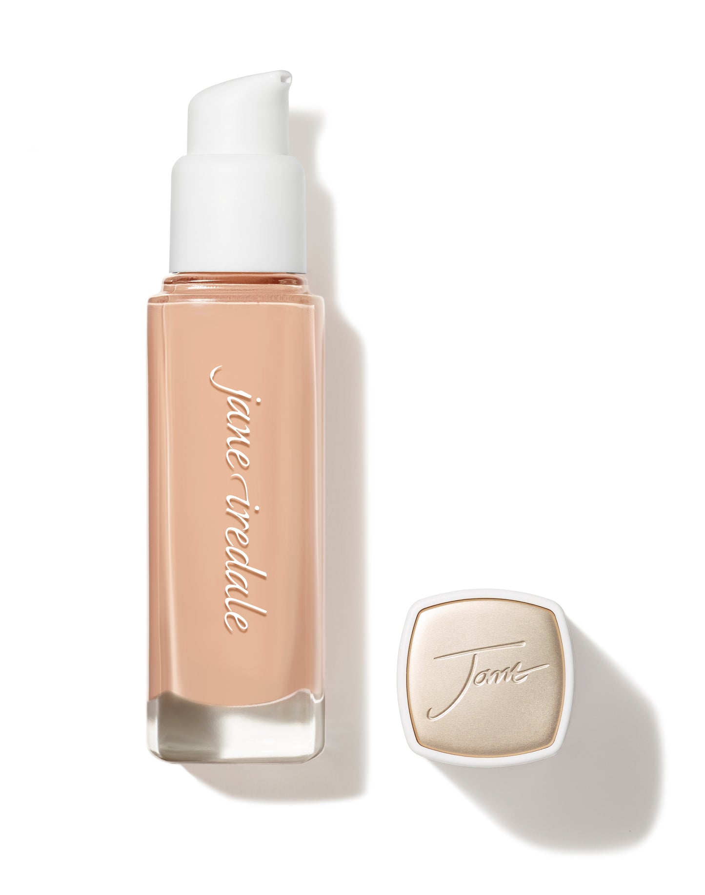 Skintuition SPF 30 Radiance-Boosting Liquid Foundation in a pump-top glass bottle, offering skincare benefits with medium-to-full coverage and 26 inclusive shades.