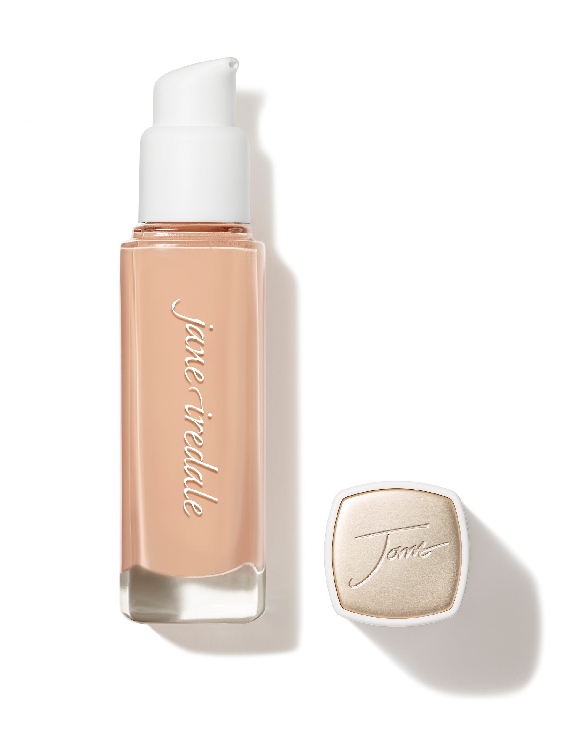 Skintuition SPF 30 Radiance-Boosting Liquid Foundation in a pump-top glass bottle, offering skincare benefits with medium-to-full coverage and 26 inclusive shades.