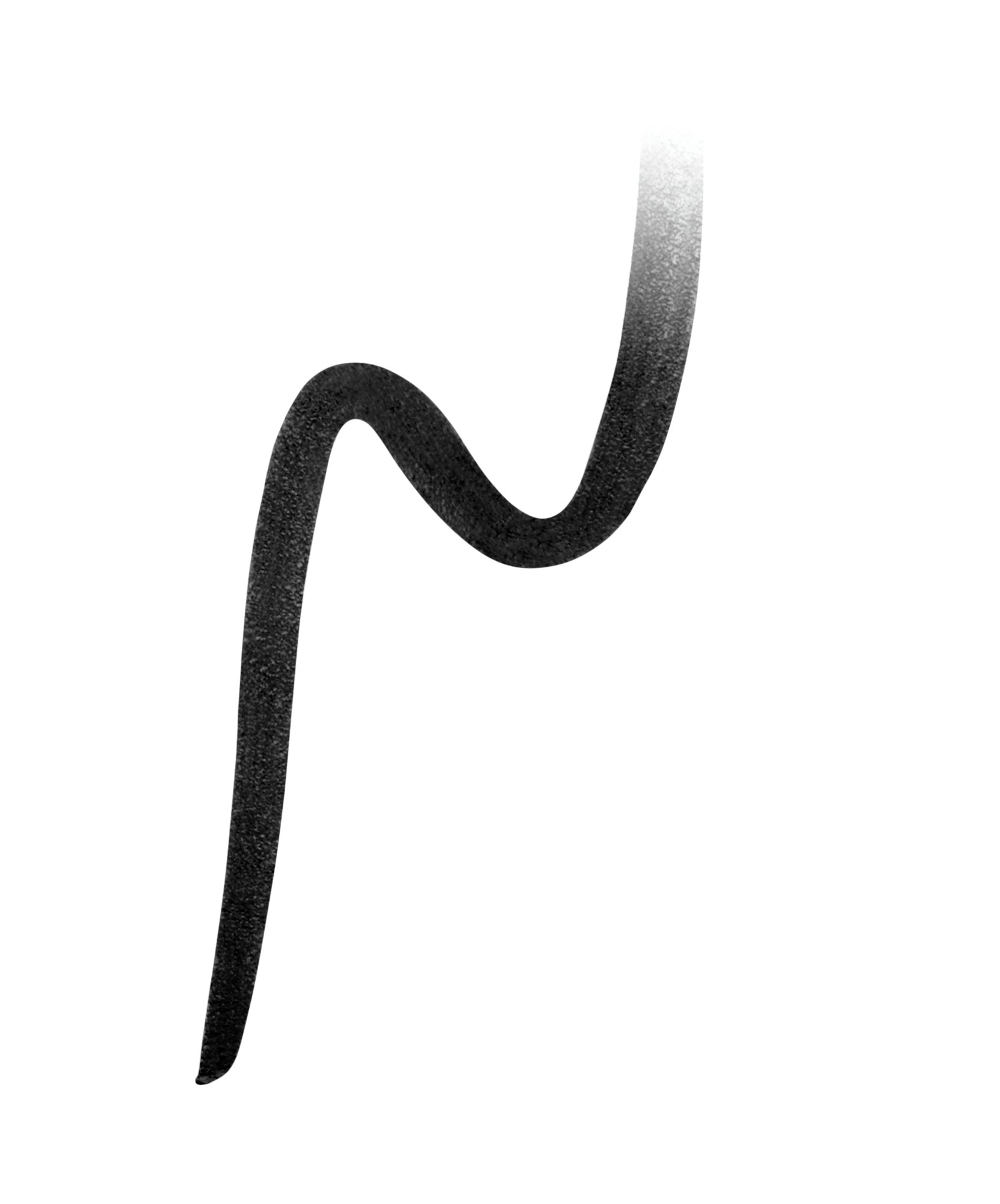 Black wavy line representing the smooth, creamy application of the Eye Pencil, ideal for defined, expressive eyes without irritation, from Beauty Shop Bellaire.
