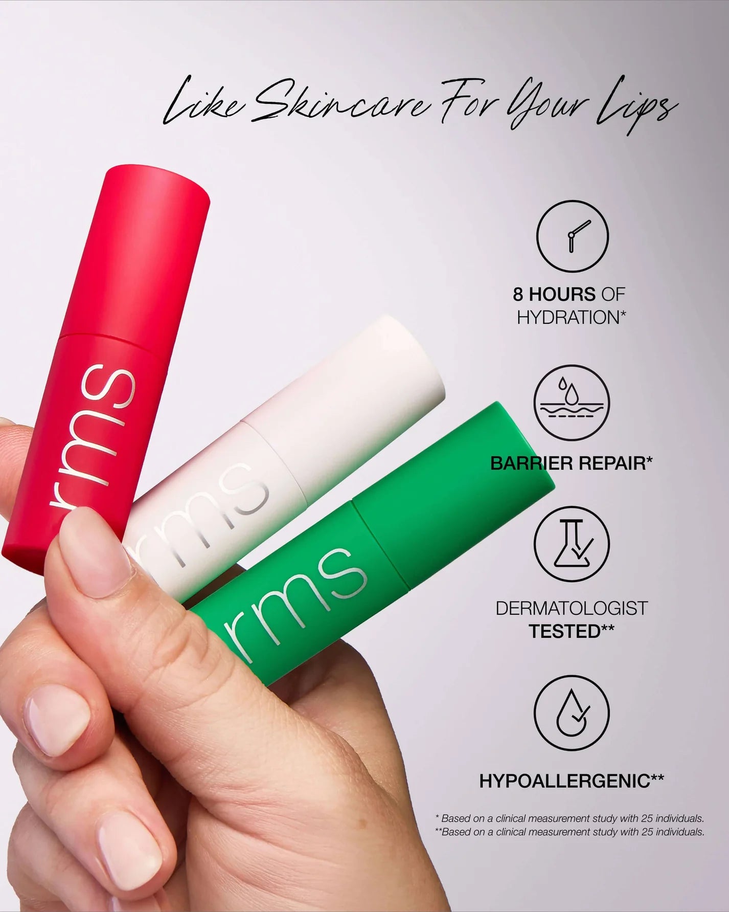 The Mini Lip Oil Trio, featuring three hydrating lip balms, offers personalized vibrant color and shine, with dermatologist-tested, hypoallergenic formulas for skincare-like lip care.