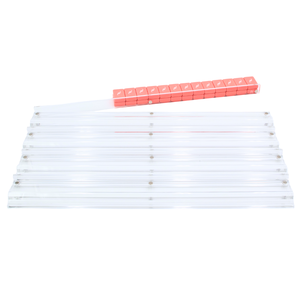 Mahjong Racks - Premium Acrylic Set of 4 Racks + 4 Pushers