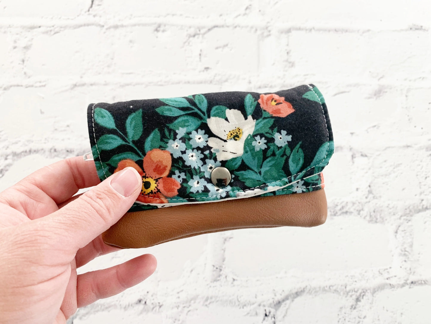 Card Wallet Pouch with Vegan Leather Base