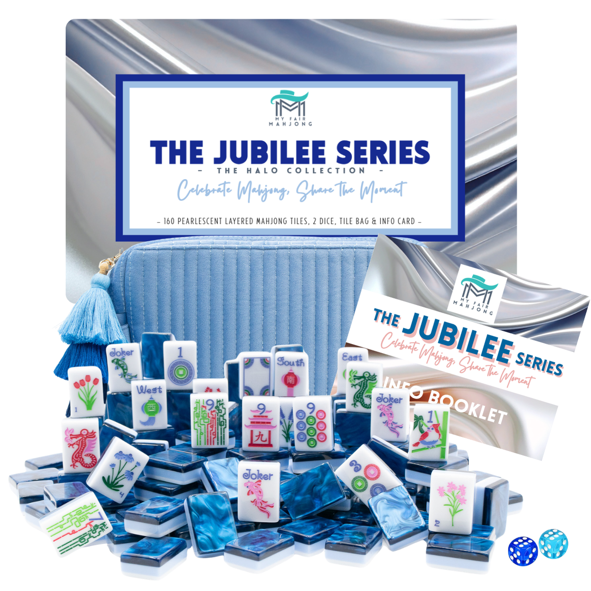 The Jubilee Mahjong Tiles: Midnight Blue