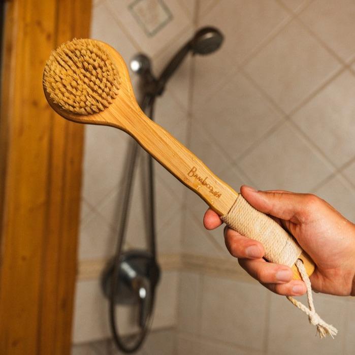 Vegan Long Bamboo Handle Dry Body Brush