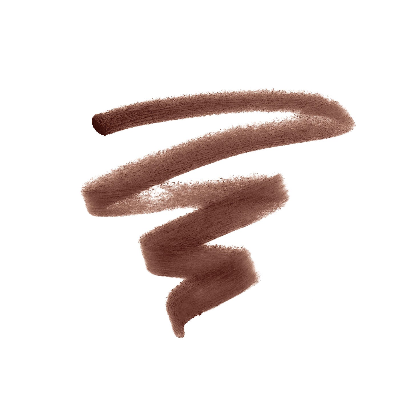 Lip Pencil swatch: a broad, textured brown streak on white, showcasing its smooth, creamy formula for defining and prepping lips with long-lasting, natural color.