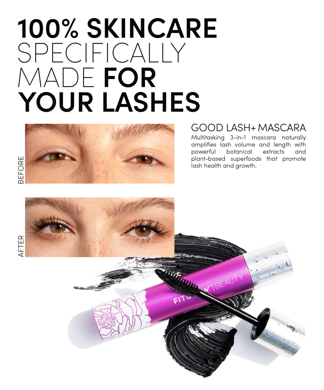 Vegan Good Lash+ Mascara 3-in-1 Volumize, Lengthen, Promote Growth