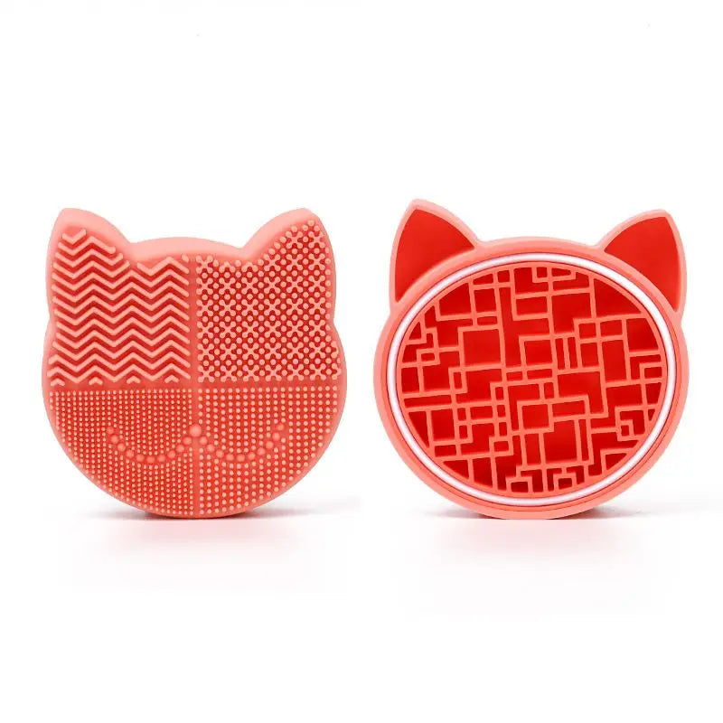 Brush Cleaning Mat and Stand - Coral Cat