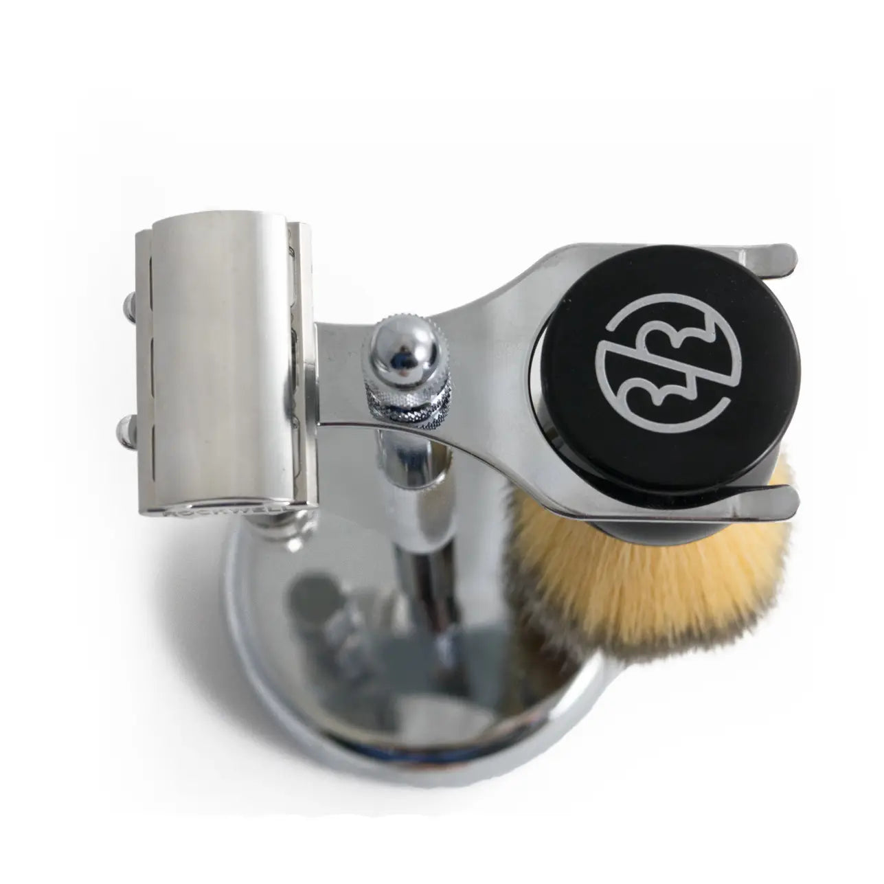 2C Safety Razor & Shaving Brush 3 Piece Gift Set